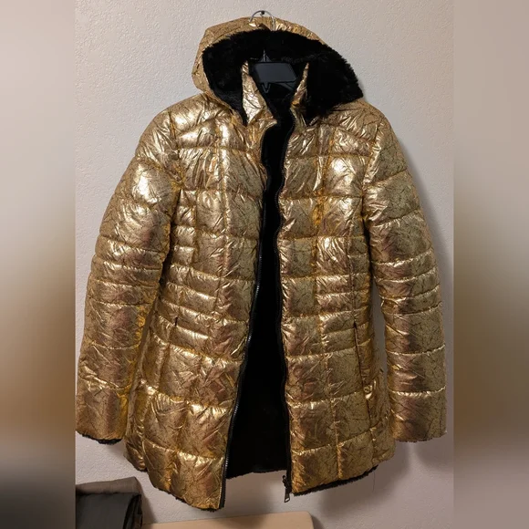 Fashion Nova Black Faux Fur Reversible Jacket - Picture 3 of 8